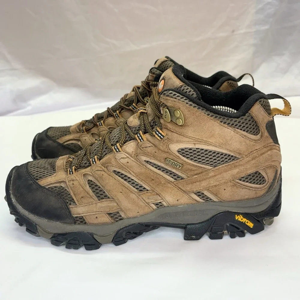 Merrell Moab 3 Mid Waterproof Hiking Boots Men's Size US 10.5 Earth Brown J06051